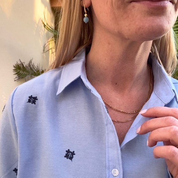 Skjorte broderi XS-XXL