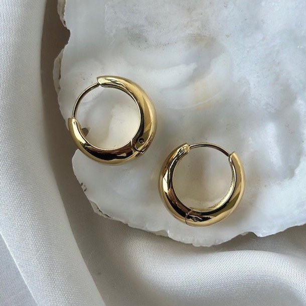 Hoops BASIC LARGE 20 mm vandfast 18kt. forgyldt