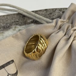 Fingerring LINED WIDE Vandfaste 18 karat forgyldt 