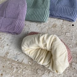 Beanie med fleece for uld miks