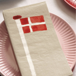 Aflang Serviet med dannebro flag  3-lags papir