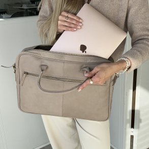 Norberg computertaske  beige Skind