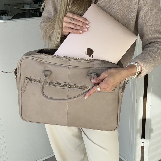 Norberg computertaske  beige Skind