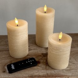 Rustik LED bloklys i st af 3