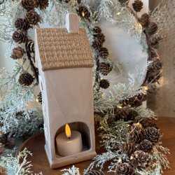 Hus til fyrfadslys Keramik