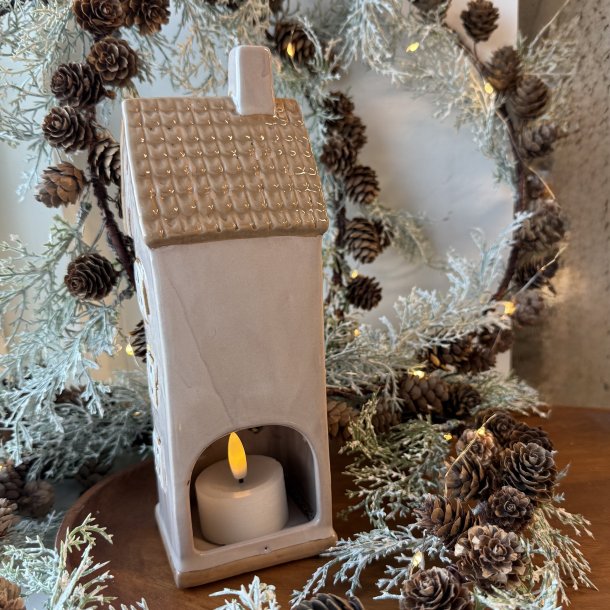 Hus til fyrfadslys Keramik