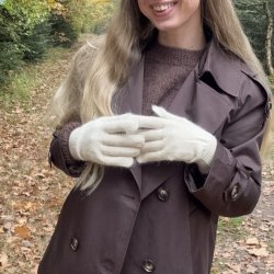 Strik handsker dobbelt 2 i 1 - Uld miks