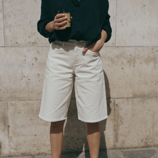 Clara denim Bermuda shorts hvid