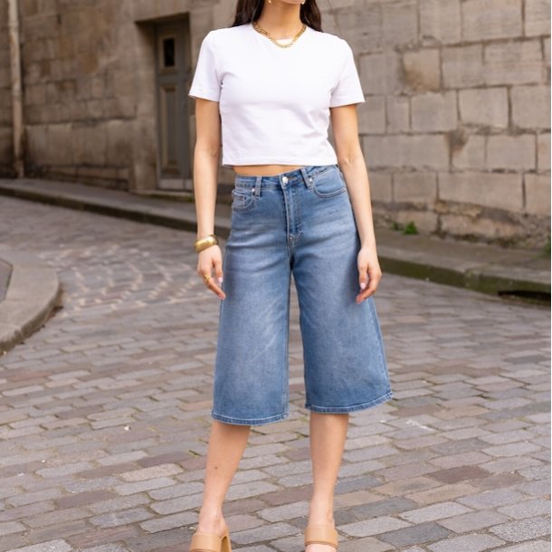 Bermuda denim shorts long str 34-42