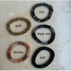 Chunky hrelastik / armbnd med perler metallic