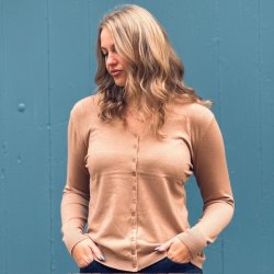 Cardigan med V hals str. L-XXL