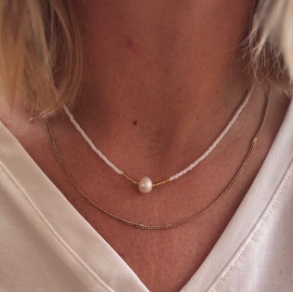 Spansk halskde med perle