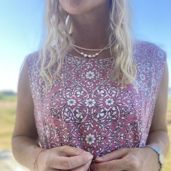 Sommer kjole white flora bomuld str. S-XL