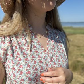 Sommer top mini blomst 100% bomuld str. M-XXXL