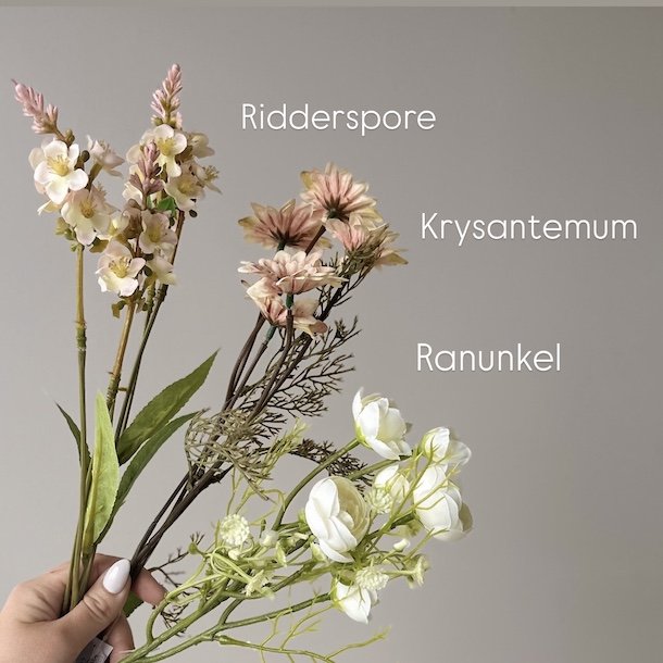 Ranunkel / Krysantemum / Ridderspore stilke