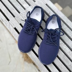 Sneakers I stof snrebnd marine str. 36-41