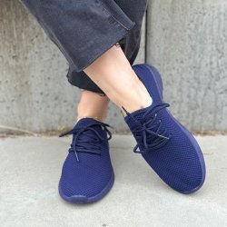 Sneakers I stof snrebnd marine str. 36-41