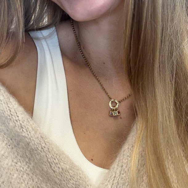 Hakskde BIRTH CHAINS 45+5 cm Vandfaste 18 karat forgyldt 