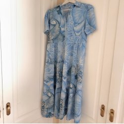 Skjortekjole emma light blue viskose str. M-4XL