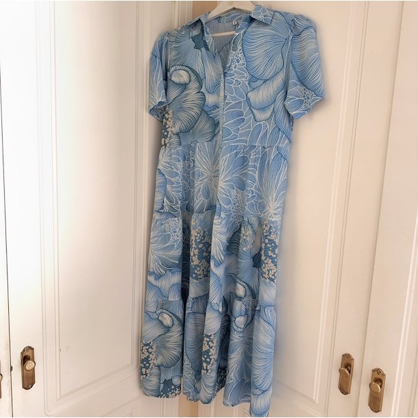 Skjortekjole emma light blue viskose str. M-4XL