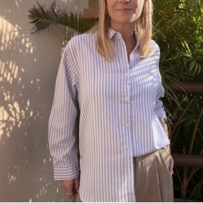 Skjorte i strib - S-XL