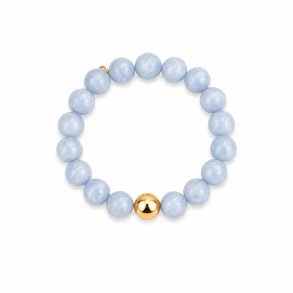 Perle armb�nd BLUE - Guldbelagt vandfast