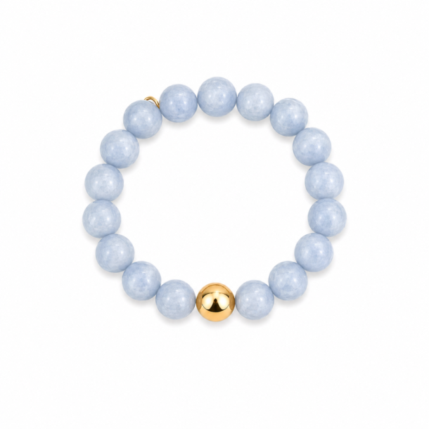 Perle armb�nd BLUE - Guldbelagt vandfast