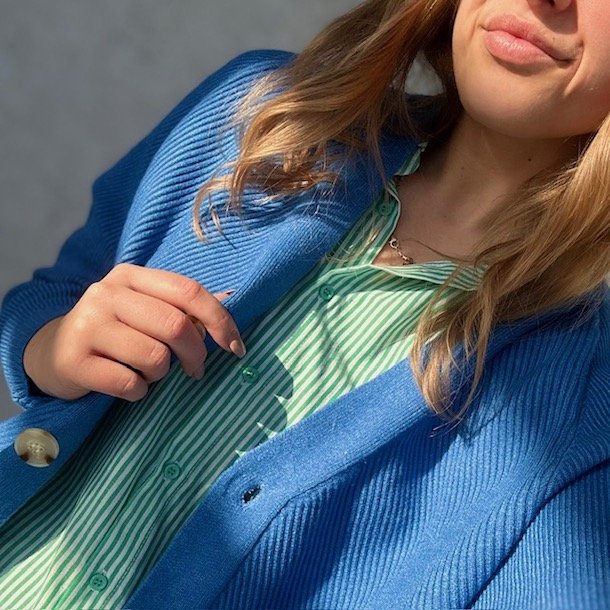 Cardigan semi cropped viskose/modal s-xl