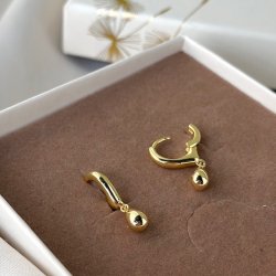 Hoops SHINY DROP Forgyldt s�lv