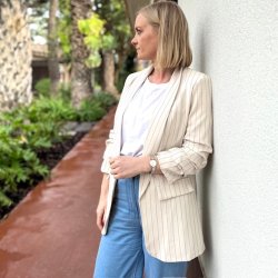 Blazer rynke strib str. S-M