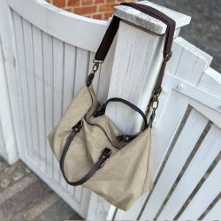 Weekendtaske kanvas med lder