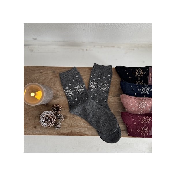 Sokker snow angora/uld miks str. 36-40