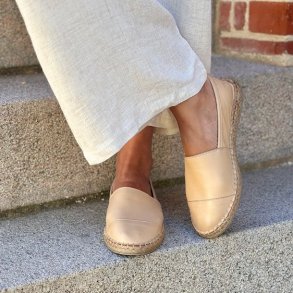 Espadrillos soft med bast skind SAND str. 36-41