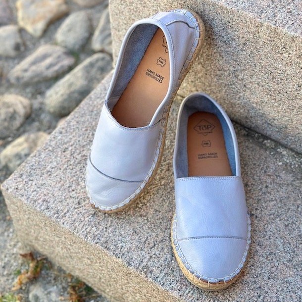 Espadrillos soft med bast skind aqua str. 36-42