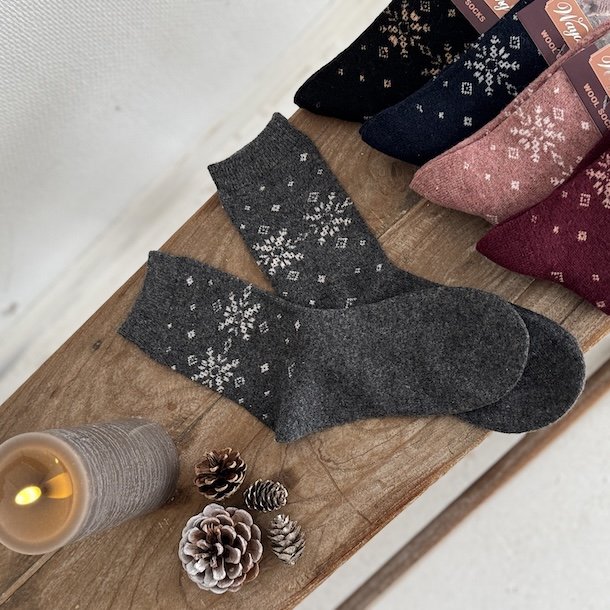 Sokker snow angora/uld miks str. 36-40