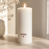 Bloklys rustik Hygge   stearin svanem�rket H: 15 �: 6,8 / 60 timer