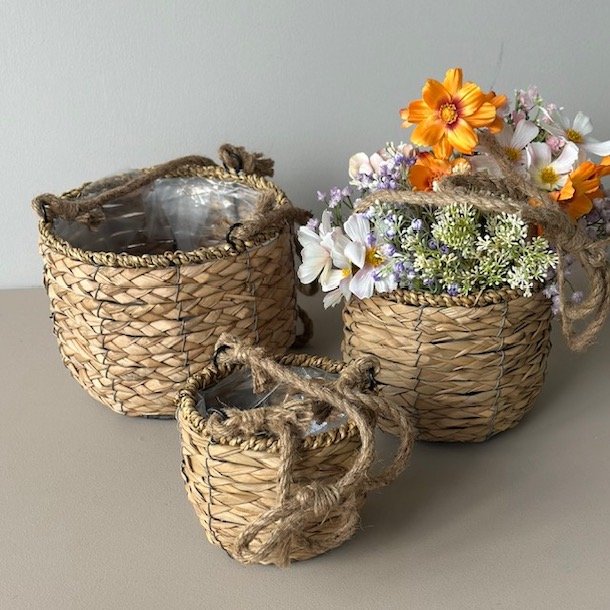 Blomsterpotter st af 3 stk  Natur sgrs