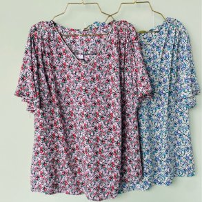 Bluse blomst vskose XL - XXXXXL