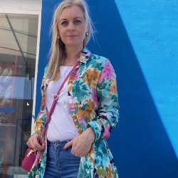 Kjole med blomster str. S-XXL