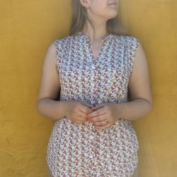 Sommer top mini blomst 100% bomuld str. M-XXXL