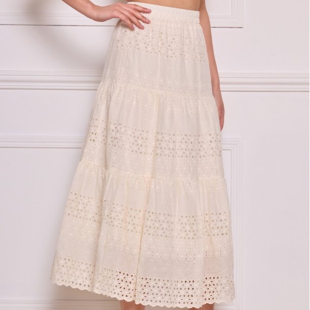 Blonde nederdel Vanilla - str XS-M 100% bomuld