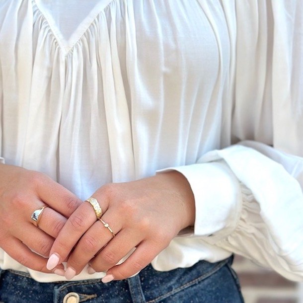 Rose bluse hvid S-XXL