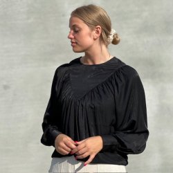 Rose bluse sort S-XXL