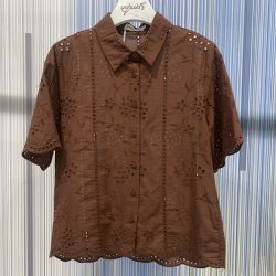 Kortrmet skjorte med broderi CHOKO str. S-L