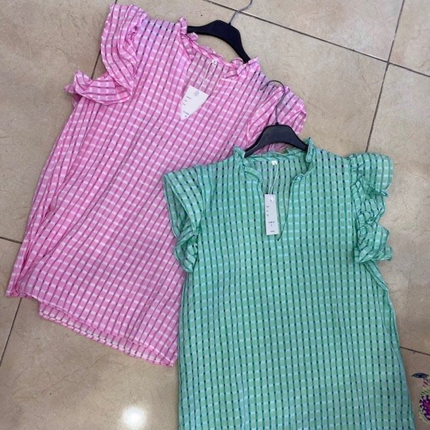 Top med pastel tern str. S-XL