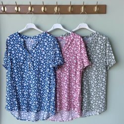 Kortrmet sommer bluse margurit bomuld str. M-XXXXXL