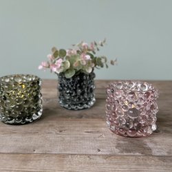 Fyrfadsstage bobler D9x8cn glas