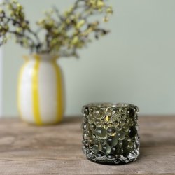 Fyrfadsstage bobler D9x8cn glas