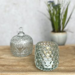 Fyrfadsstage glas bobler