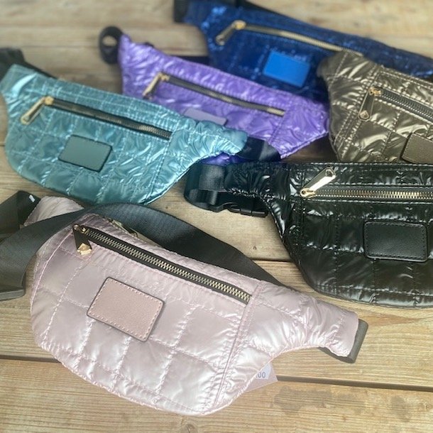 Quiltede bltetaske metallic